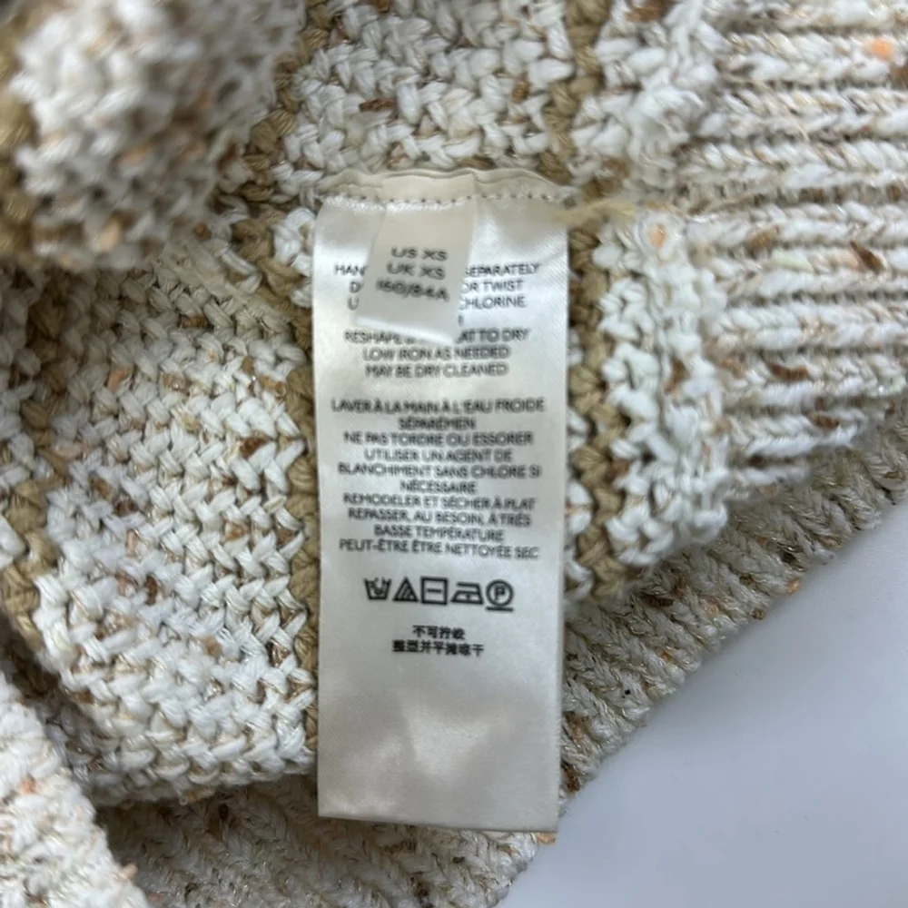 Free People Starlight Sweater Pearl Island Stripes Cream Oatmeal Comfy XS